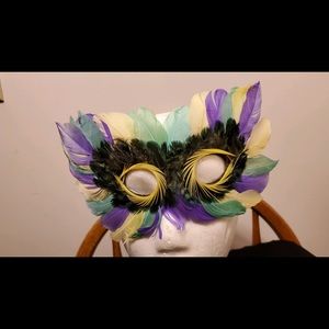 Mardi Gras feathered mask masquerade mask